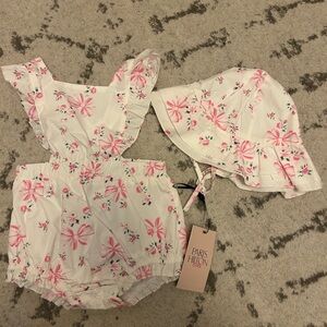 Paris Hilton Pink Floral Baby Romper Set
